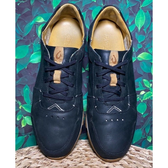 OLUKAI Huaka\'i Li Waxed Antiqued Black Leather Summer Shoes Mens 10 Fast Ship main image 10